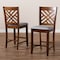 Baxton Studio Caron Grey Upholstered Walnut Wood 2-PC Counter Height Pub Chair Set 161-9886 - alternate 6